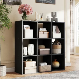 9-Cube Wooden Storage Organizer Bookcase