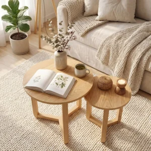 Round Nesting Coffee Table Set of 2