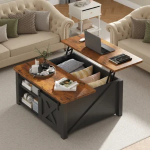Lift-Top Coffee Table with Hidden Storage